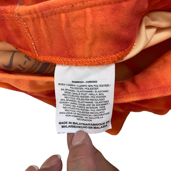 Nike Small Athletic Shorts Orange Tie Dye Dri-Fit Stretch Running - Picture 8 of 9